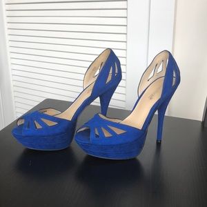 Cobalt Blue Platform Pumps